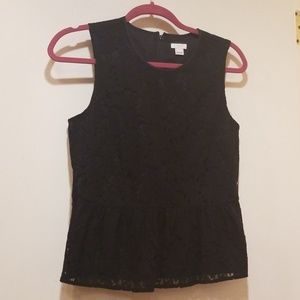 J. Crew Tops - J. Crew Black Lace Peplum Top 4 New J. Crew Tops - J. Crew Black Lace Peplum Top 4 New